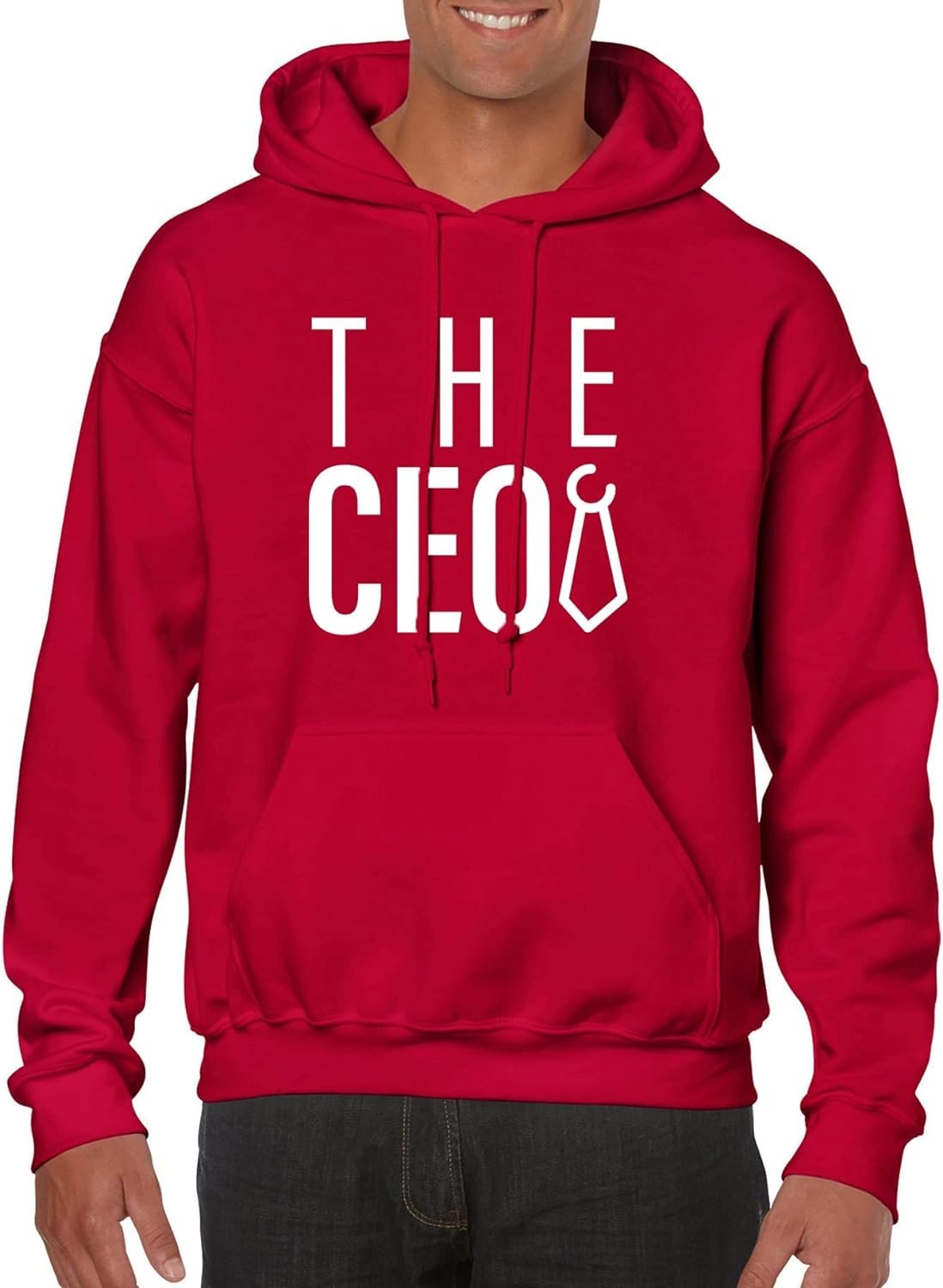 THE CEO Men’s Hoodie (as1, alpha, one_size, regular, regular, Standard, Red, 2XL)