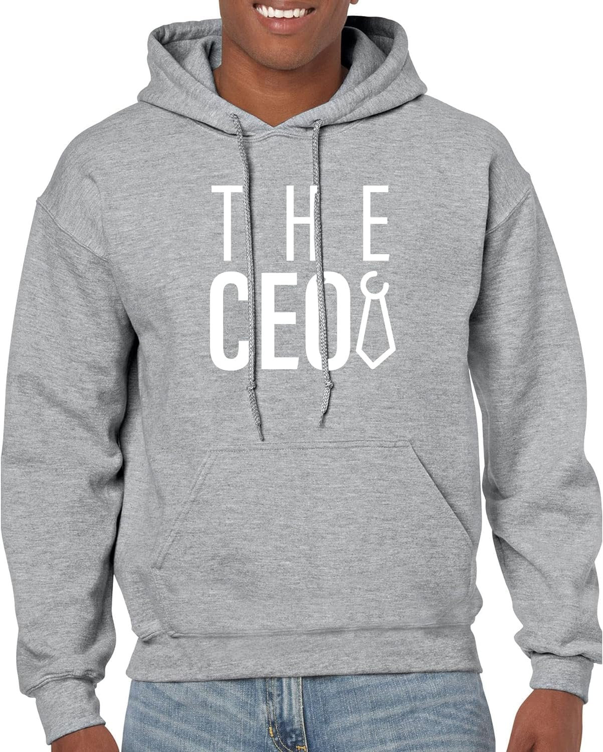 THE CEO Men’s Hoodie (as1, alpha, one_size, regular, regular, Standard, Gray, 2XL)