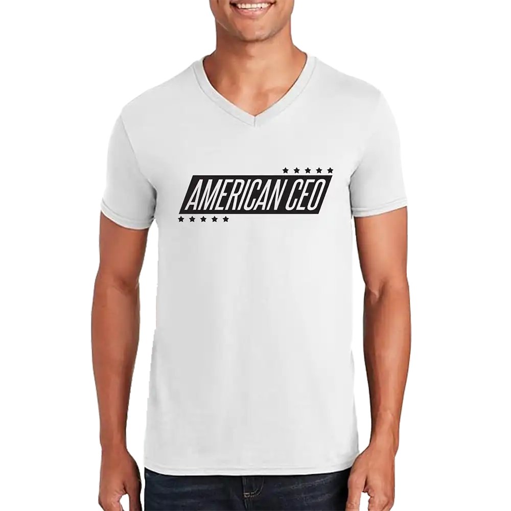 10 Stars Amerikanischer CEO Herren Unisex V-Ausschnitt T-Shirt