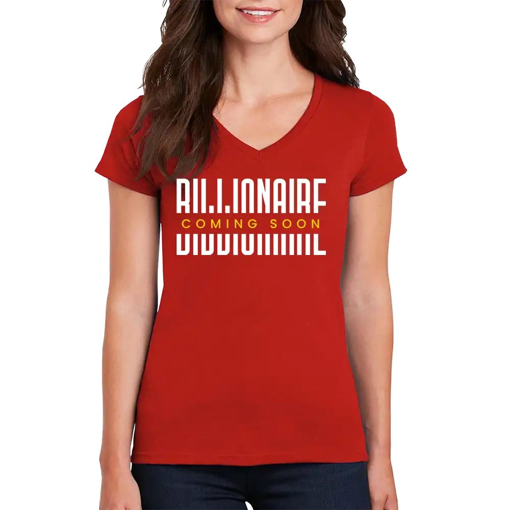 Billionaire Coming Soon Damen V-Ausschnitt T-Shirt