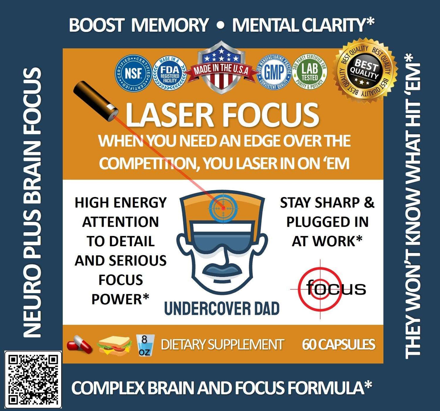 Nootropic “Laser Focus” Neuro Plus Brain Formula
