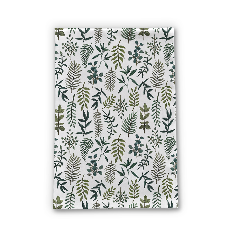 Fern Watercolor Tea Towel