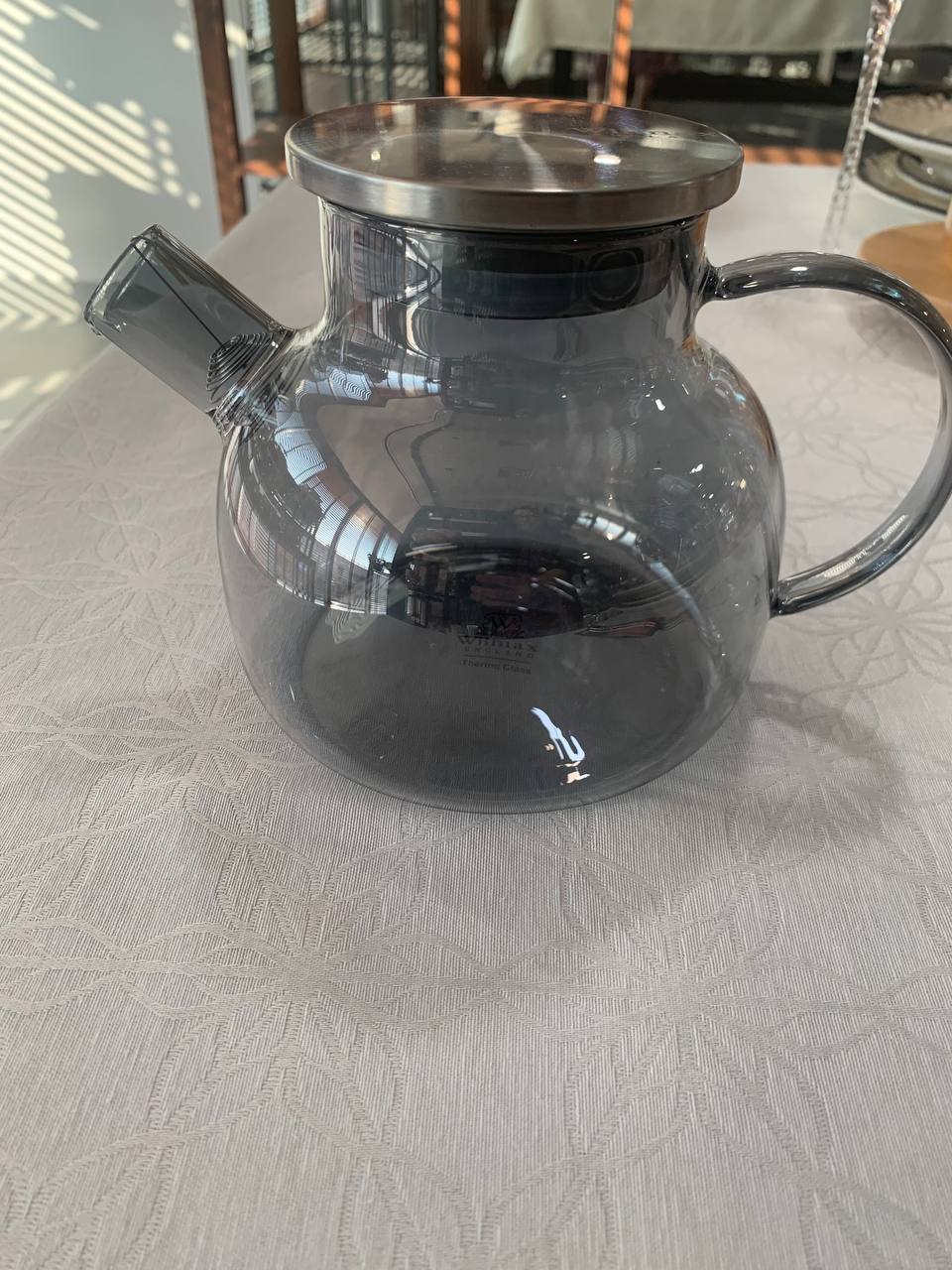 Rauchgraue Teekanne aus Thermoglas 950 ml | Hochtemperatur- und stoßfest