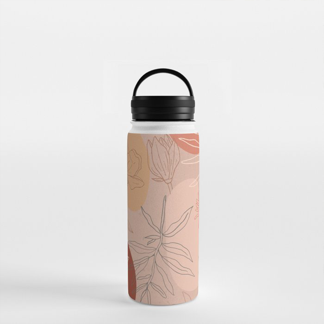 Pink abstrakte Wüste Griff Deckel Wasserflasche
