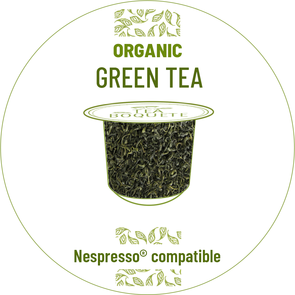 Organic Green tea pods for Nespresso brewers OriginalLine compatible capsules