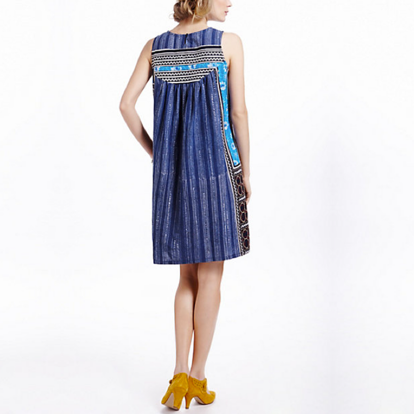 INDIGO BATIK BESTICKTES KLEID