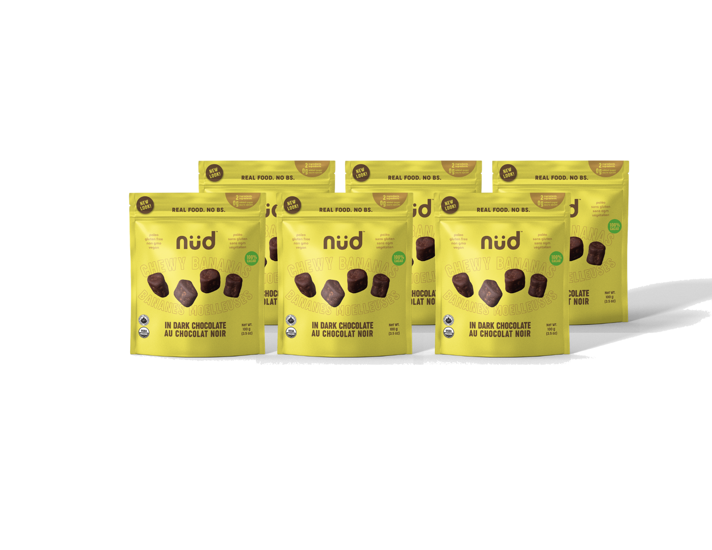 Schokoladenüberzogene zähe Bananen – 4er-Pack