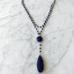Double Diana Denmark Necklace in Sapphire with Sapphire Drop