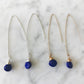 Jill Long Wire Drop Earrings in Sapphire
