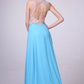 Long A-Line Skirt with Illusion Jewel Neckline