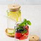 GLASS CAN WITH BAMBOO LID & STRAW 17 FL OZ | 500 ML