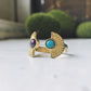 CLEARANCE Dawn to Dusk - Two Stone Turquoise Boho Sunburst Ring