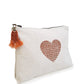Hand Screen Printed Cotton Canvas Pouch - Love