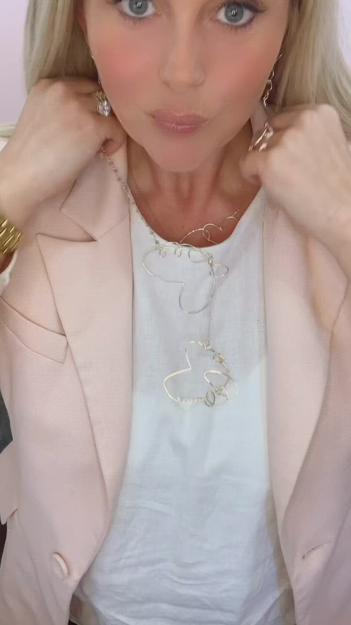 Three Heart Drop Earring Gold Silver Gold