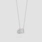 AGI Certified Lab-Grown Emerald-Cut & Pear Diamond Two-Stone Pendant in 14K White Gold – Choice of 1ctw or 2ctw