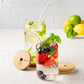GLASS CAN WITH BAMBOO LID & STRAW 17 FL OZ | 500 ML