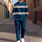 Fashion Men's Casual Sporty Round Neck Sweatshirt And Pants Two-piece Set