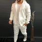 Mens Fashion Solid-Color Causel Hooded