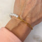 Pearl and Paperclip Lariat Bracelet
