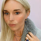 Double Diana Denmark Necklace in Sapphire with Blue Mojave Copper Turquoise Drop