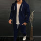 Mens Fashion Solid-Color Causel Hooded