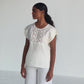 Boxy Top with Embroidered Lace Detail