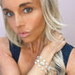 Hana Wrap Bracelet/Necklace in White Mojave Copper Turquoise - Chunky Stone
