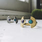 CLEARANCE Dawn to Dusk - Two Stone Turquoise Boho Sunburst Ring