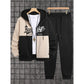Mens Autumn Winter 3D Elephant-Print Long-Sleeve Hoodie Set