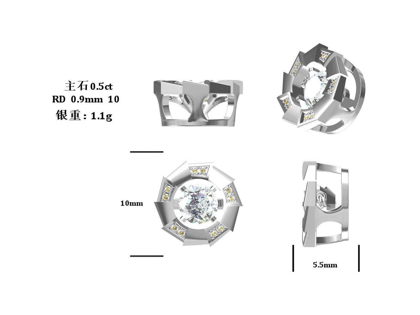 Set With Top-quality Moissanite, This Luxurious And Fashionable Light Luxury Trend Jewelry Necklace Pendant Is Made Of S925 Silver Electroplated With Platinum