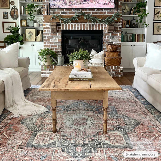 Rosman Distressed Washable Rug Area Rug