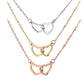 Double Heart Name Necklace - couples necklace