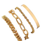 Curb Gold Cuban Four Set Chain Bracelets
