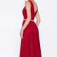 A-Line Chiffon Gown With V-Neckline and Beaded Belt