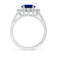 Princess Diana Inspired 3.00CTW AGI Certified G/VS Lab-Grown Sapphire and Diamond Halo Ring in 14K White Gold