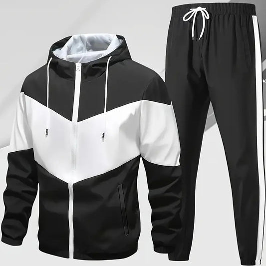 Herren Herbst Winter zweiteiliges Kapuzen-Sportset