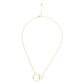 14K Gold Plated Two Circle Interlocking Pendant Necklace