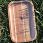 [ Set of 3 ] Zavis Green Acacia Wood Serving rectangle StackableTray / Dish 10" X 7" | Dishwasher Safe
