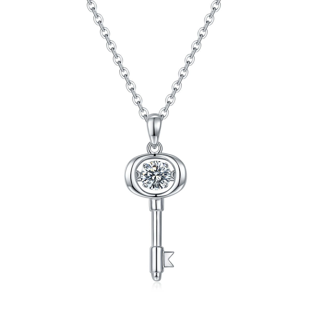 Set With Top-quality Moissanite, This Luxurious And Fashionable Light Luxury Trend Jewelry Necklace Pendant Is Made Of S925 Silver Electroplated With Platinum