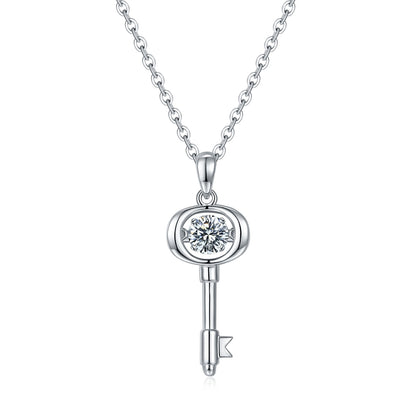 Set With Top-quality Moissanite, This Luxurious And Fashionable Light Luxury Trend Jewelry Necklace Pendant Is Made Of S925 Silver Electroplated With Platinum