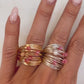 Marcia Wire Wrap Ring with Hot Pink Swarovski Crystals