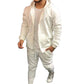 Mens Fashion Solid-Color Causel Hooded