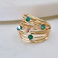 Marcia Wire Wrap Ring with Deep Green Swarovski Crystals