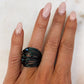 Marcia Green Wire Wrap Ring with Forest Green Swarovski Crystals