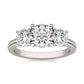 2 CTW AGI Certified Lab Grown Diamond (G-VS) Three Stone Engagement Ring in Choice of 14K Yellow or 14k White Gold
