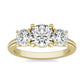 2 CTW AGI Certified Lab Grown Diamond (G-VS) Three Stone Engagement Ring in Choice of 14K Yellow or 14k White Gold