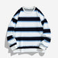 New Autumn Striped Loose Crew-Neck Mens Sweatshirt
