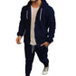 Mens Fashion Solid-Color Causel Hooded