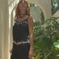 Vela Silk Dress in Black Shibori