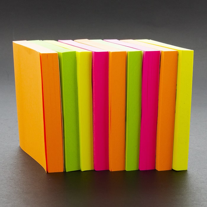 90 Ct. 3" X 3" Neon Stick On Notes (12/Shrink) - Sticky Notes